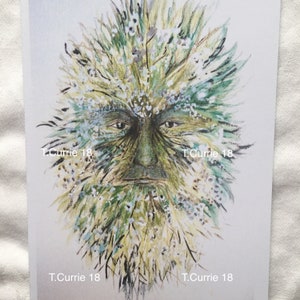 The Green Man, Spring - carte de vœux/notelets vierges et enveloppes blanches assorties
