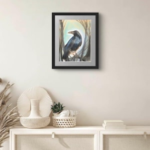 Raven, original soft pastel painting, mounted and ready to frame 18” x 14”, wildlife art
