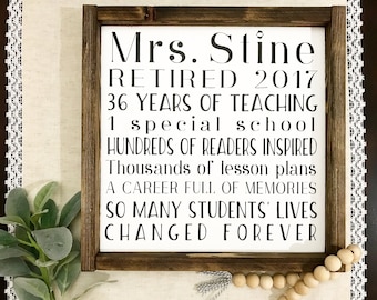 teacher retirement etsy