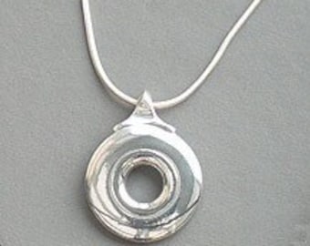 Solid Sterling Silver Open Hole Bass Flute Key Pendant