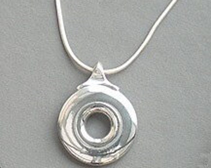 Solid Sterling Silver Open Hole Bass Flute Key Pendant