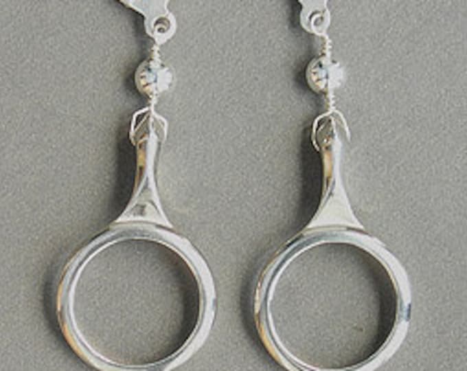 Solid Sterling Silver Clarinet Open Hole Key Earrings on Ear Wires