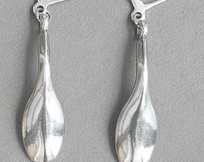 Solid Sterling Silver Clarinet Pinky Key Earrings on Ear Wires