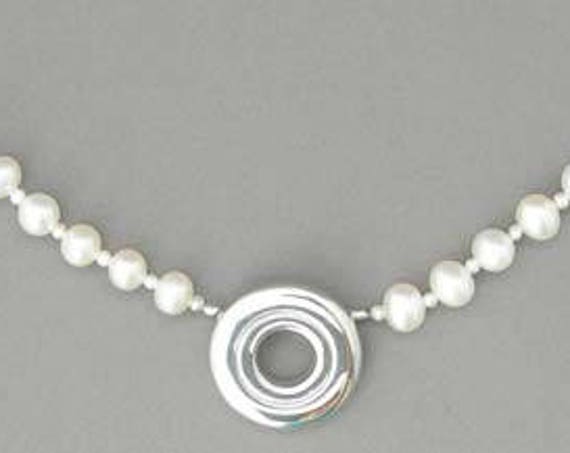 Open Hole Key on 4mm Pearl Necklace