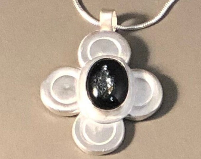 Solid Sterling Silver Tiny Trill Flute Key Cross Necklace
