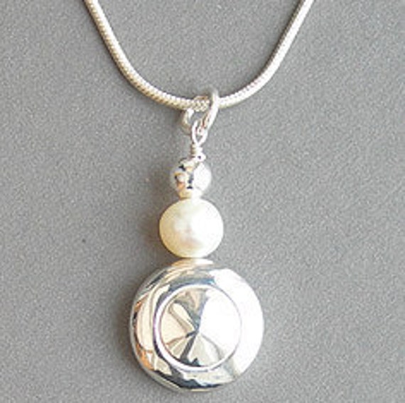 Tiny Trill Flute Key Pendant with a Single Pearl