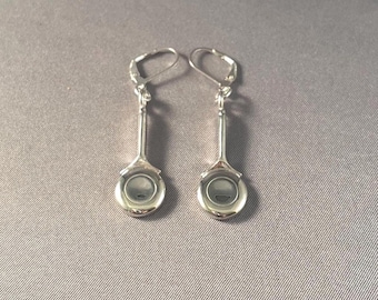 Solid Sterling Silver C-Key Flute Earrings on Ear Wires
