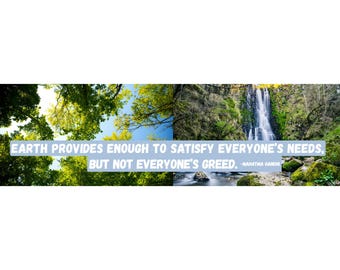 Bumper Sticker: Earth Provides Enough – Mahatma Gandhi