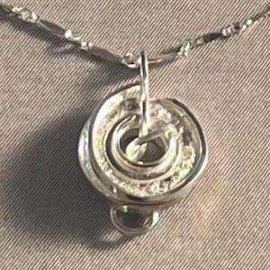 Solid Sterling Silver Steampunk Open Hole Flute Key Pendant--Timely