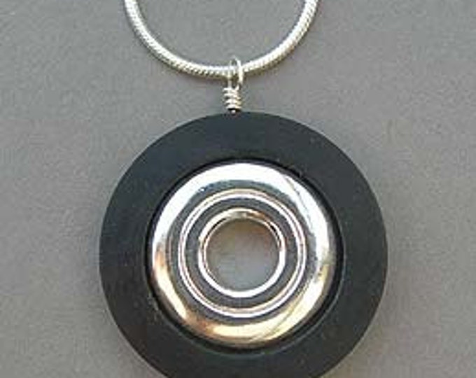 Solid Sterling Silver Open Hole Inner Key Flute Pendant