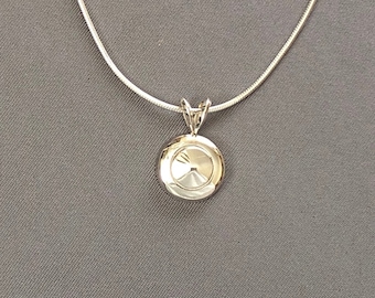 Solid Sterling Silver Tiny Trill Flute Key Pendant