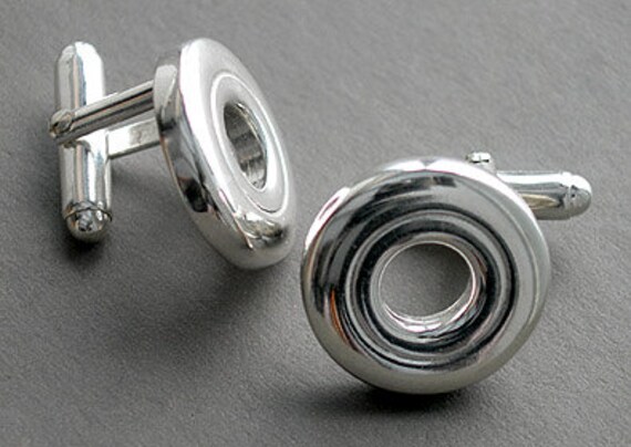 Open Hole Flute Key French Cufflinks (Item: P104)