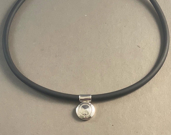 Solid Sterling Silver Tiny Trill Flute Key with Tube Bale Pendant