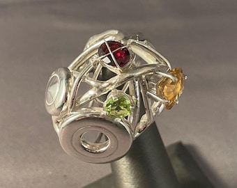 Royal Cosmic Gemstone Solid Sterling Silver Open Hole and Tiny Trill Flute Key Ring