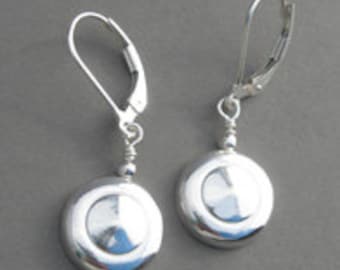 Solid Sterling Silver Tiny Trill Flute Key Earrings on Ear Wires