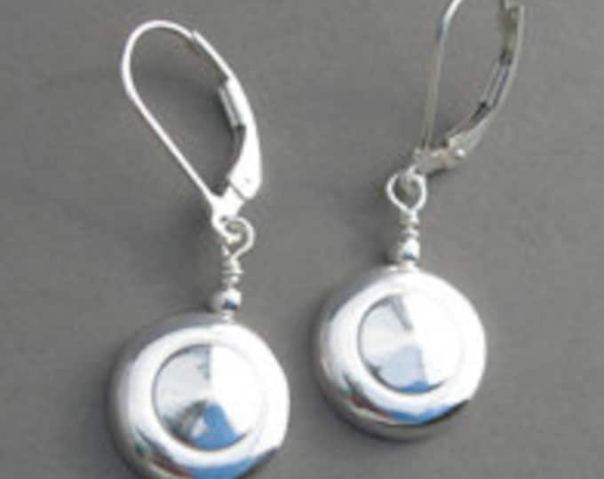 Solid Sterling Silver Tiny Trill Flute Key Earrings on Ear Wires