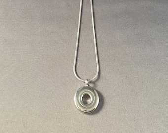 Solid Sterling Silver Open Hole Flute Key Pendant
