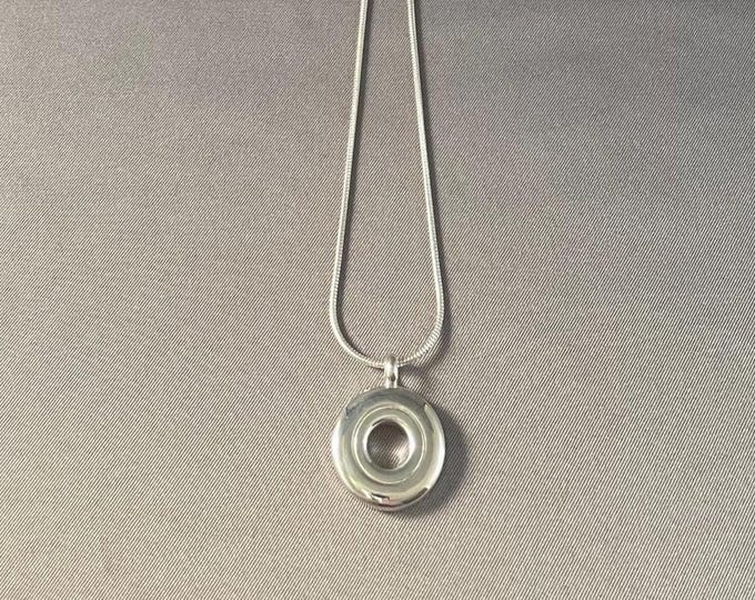 Solid Sterling Silver Open Hole Flute Key Pendant