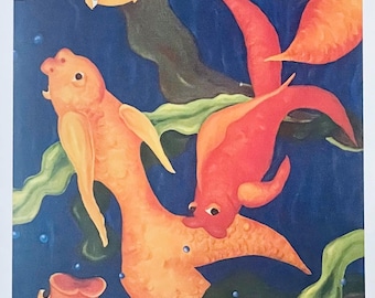 Fish Greeting Cards: Colorful Koi, Recycled Paper (10-Pack)