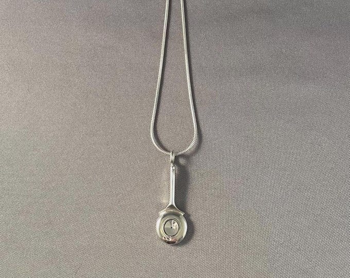 Solid Sterling Silver C-Key Flute Pendant