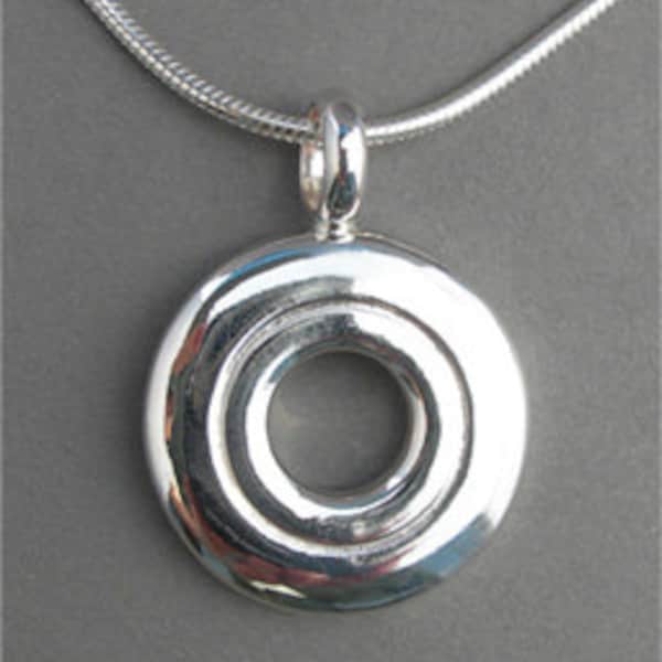 Flute Jewelry, Sterling Silver Flute Key, Necklace - Open Hole Pendant (Unisex)