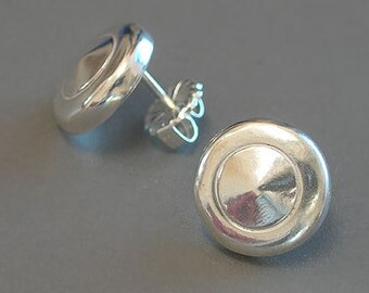 Solid Sterling Silver Tiny Trill Flute Key Post Earrings