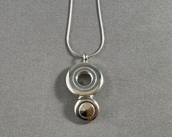 Flute Key Necklace, Solid Sterling Silver Open Hole and Tiny Trill Soldered Style