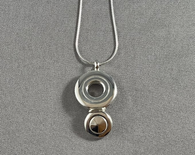 Flute Key Necklace, Solid Sterling Silver Open Hole and Tiny Trill Soldered Style