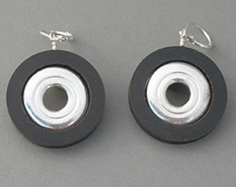 Solid Sterling Silver Open Hole Flute Inner Key Earrings on Ear Wires