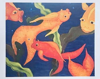 Fish Greeting Cards: Colorful Koi, Recycled Paper (10-Pack)