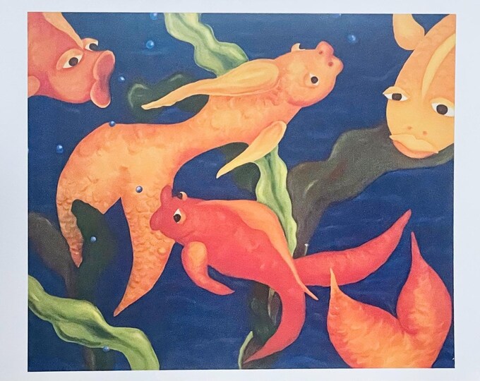Fish Greeting Cards: Colorful Koi, Recycled Paper (10-Pack)