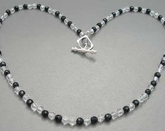 Piano Beads Black and White Necklace