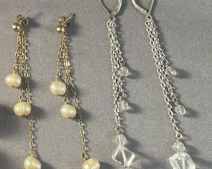 Solid Sterling Silver or Gold Filled Earrings with Beads, Pearls, Crystal, Turquoise & Wool Poms – Your Choice