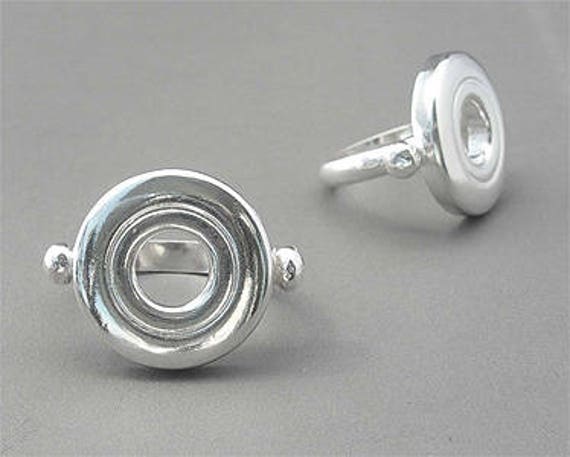 Solid Sterling Silver Open Hole Flute Key Ring, custom sizing available