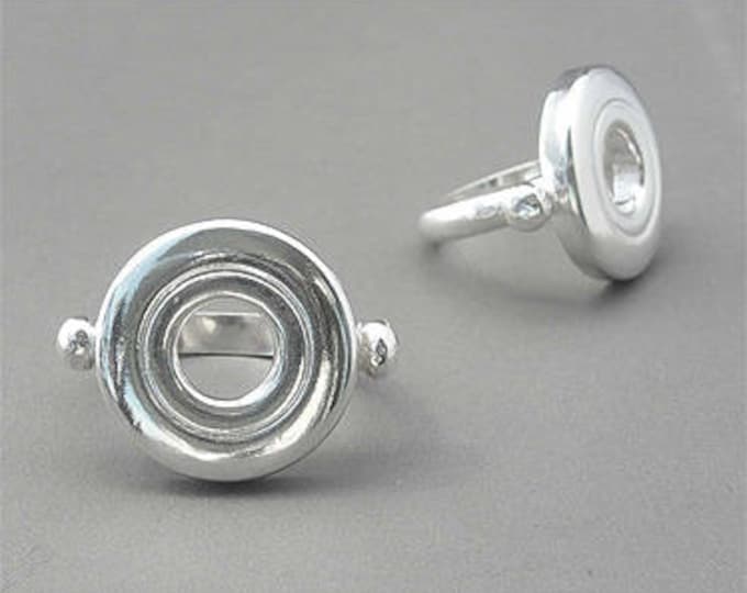 Sterling Silver Open Hole Flute Key Ring with Tiny Balls, Size 5.5 ONLY