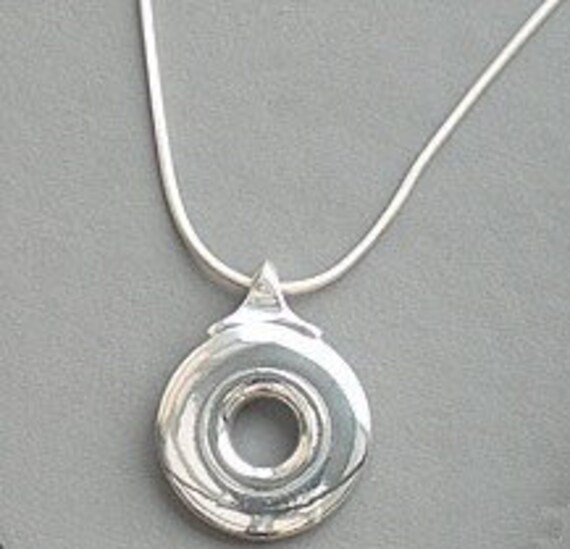 Solid Sterling Silver Open Hole Bass Flute Key Pendant