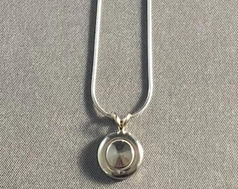 Solid Sterling Silver Tiny Trill  Flute Key with 14k Gold Rabbit Bale Pendants