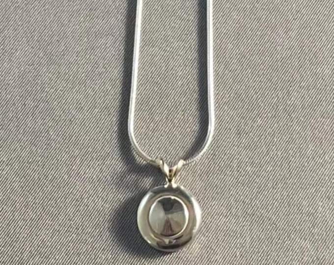 Solid Sterling Silver Tiny Trill  Flute Key with 14k Gold Rabbit Bale Pendants