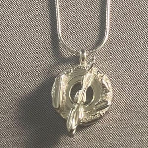 Solid Sterling Silver Steampunk Open Hole Flute Key Pendant--Floral