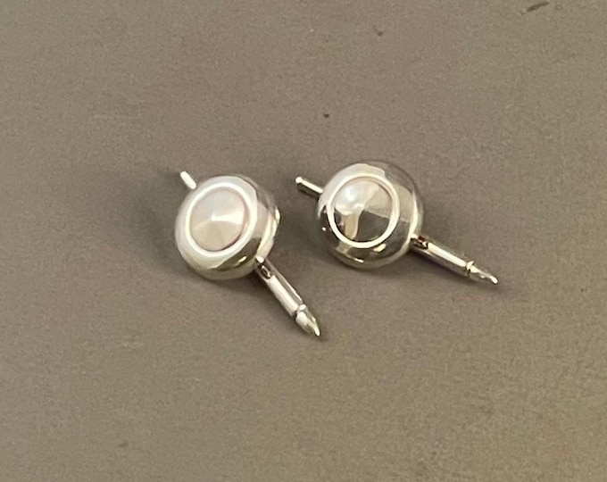 Solid Sterling Silver Tiny Trill Flute Key Shirt Studs