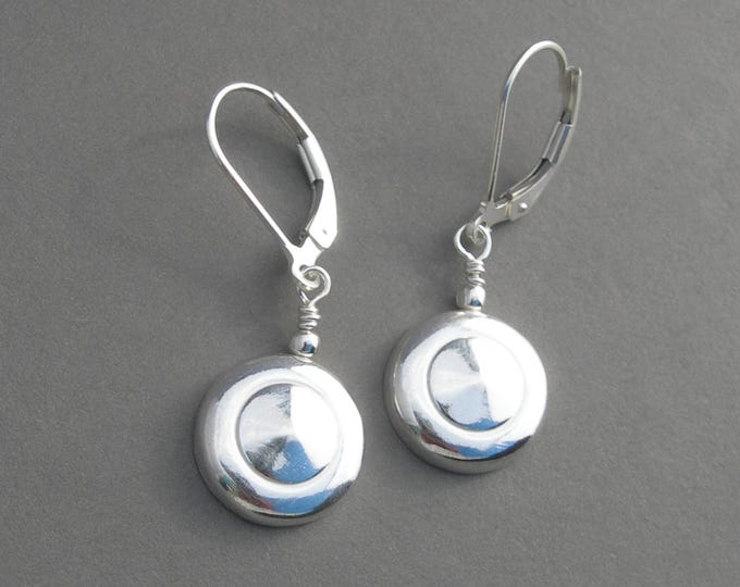 Solid Sterling Silver Tiny Trill Flute Key Earrings on Ear Wires
