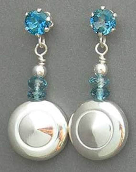 Tiny Trill Flute Key Earrings With Gemstones