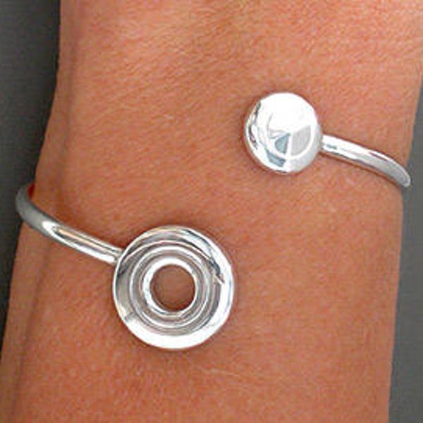 Sterlingzilveren fluitsleutelarmband, open gat en kleine triller om pols