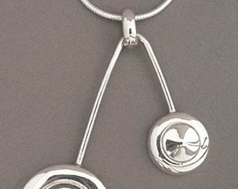 Solid Sterling Silver Open Hole and Tiny Trill Flute Key Pendant
