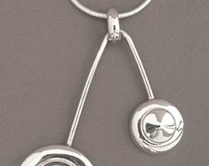 Solid Sterling Silver Open Hole and Tiny Trill Flute Key Pendant