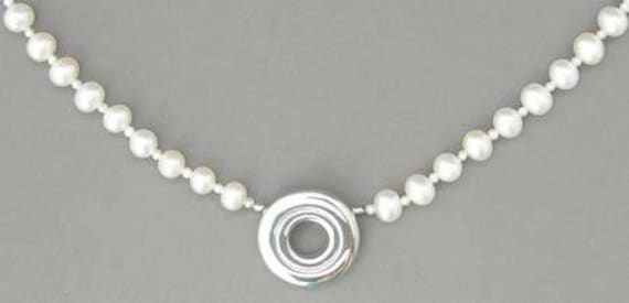Flute Jewelry, Sterling Silver Flute Key, Necklace Open Hole on 4mm Pearl  Pendant