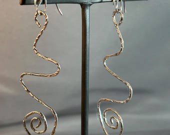 Sterling Silver Handmade Swirl Dangle Earrings