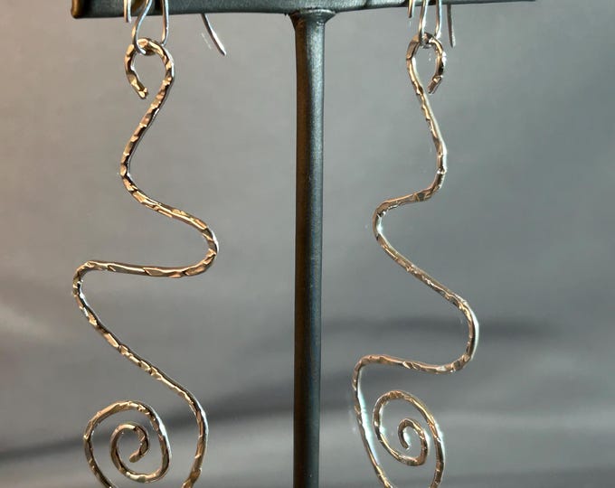 Sterling Silver Handmade Swirl Dangle Earrings