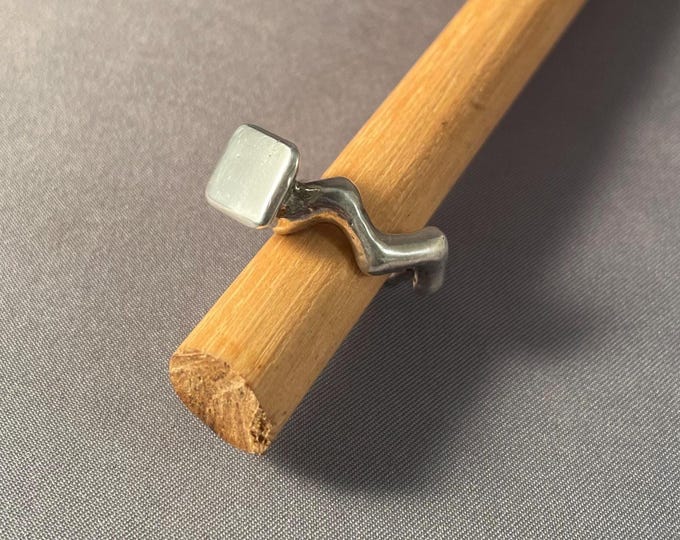 Solid Sterling Silver Ring with a Silver 'Diamond'