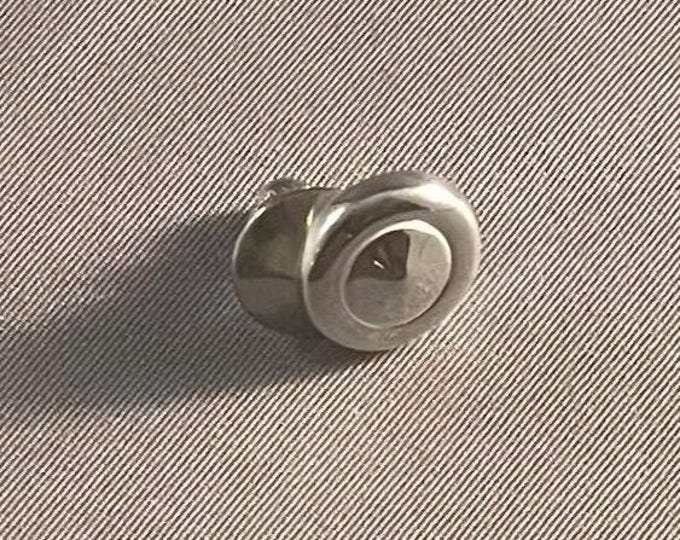 Solid Sterling Silver Tiny Trill Flute Key Lapel Pin